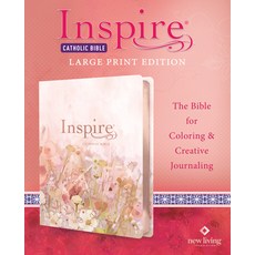 Inspire Catholic Bible NLT Large Print (Leatherlike Pink Fields with Rose Gold): The Bible for Colo... Leather, Tyndale House Publishers, 英文, 皮革