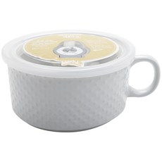 BOSTON WAREHOUSE 可微波陶瓷杯碗 650.6ml, 1個, 網眼白