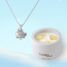 Lotin 香氛蠟燭禮盒組 (黃水晶飾品自選) - 居家香氛 療癒小物, 北極兔鎖骨鍊