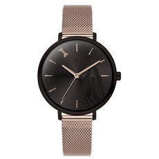 Hush Puppies 清新魅力米蘭帶女錶(HP3876)-黑玫金