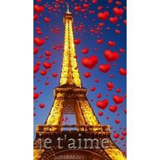je t'aime Eiffel Tower red hearts creative blank journal 精裝版, Blurb, 英文