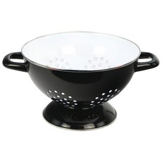 Calypso Basics 兩個色調搪瓷鋼漏勺托盤, 黑色