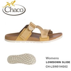 Chaco LOWDOWN SLIDE 女款休閒涼鞋 咖哩黃色 戶外舒適好穿搭, 咖哩黃