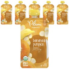 Plum organics 兒童果泥, 香蕉南瓜口味, 113g, 6包