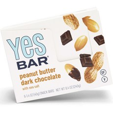 YESbar 花生醬黑巧克力零食棒 6 條, 1個, 240g