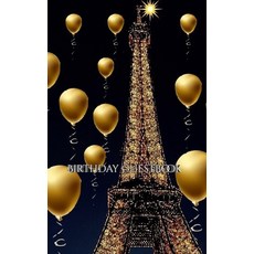 paris themed Eiffel Tower gold ballon Birthday blank guestbook 精裝版, Blurb, 英文