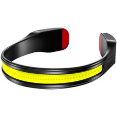 超廣角COB頭燈 LED感應頭燈 強光戶外防水工作頭燈, 黑, 1個