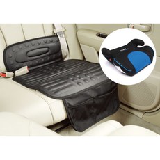 小鳥的店 3D汽車座椅保護墊套組 紅黑色/藍黑色 兒童增高座椅保護墊 精品改裝, 藍黑