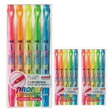 Uni 三菱 ball Propus雙頭視窗螢光筆 5色組, 3個, 混色