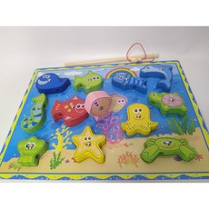 木製磁性釣魚玩具 兒童益智玩具 12片/32片, 多色的, 1套裝