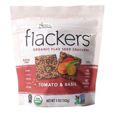Dr. in the Kitchen Flaker Flack Seed Cracker 番茄和羅勒 無麩質素食蛋白, 1個, 142克