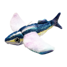 【毛皇上】寵物玩具 電動貓薄荷玩具 跳舞鳥 附貓草包 USB充電線 電動玩具 自動逗貓 貓玩具【WOWWOW】, 藍飛魚, 1個