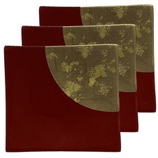 Issou 金箔裝飾筷架, 3個, 紅色