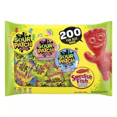 SOUR PATCH Kids 小酸人 瑞典魚迷你趣味裝袋裝 200 件, 1個
