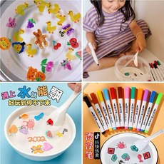 水中作畫兒童趣味漂浮筆-水中漂浮筆 漂浮彩色筆 神奇漂浮筆 漂浮畫筆 彩色筆 塗鴉筆 白板筆 水洗彩色筆, 湯匙