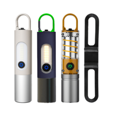 1688小舖 多功能迷你手電筒 強光USB充電 戶外應急照明, 燈絲掛勾款-燈芯升級-2000毫安, 1個