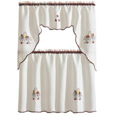 RT designer's collection 花籃圖案廚房遮光簾 2件組, 水果籃