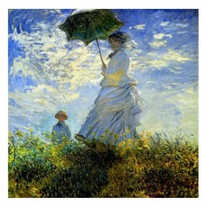 撐着陽傘的女人手繪油畫 80x80cm, 詳見包裝