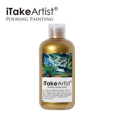 iTakeArtist 壓克力流動顏料 免稀釋流體畫顏料 23.金 240ml, 1