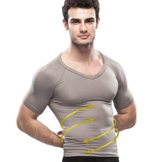 EROSBODY 男短袖健身塑身內衣 灰色，健身塑身，展現自信體態