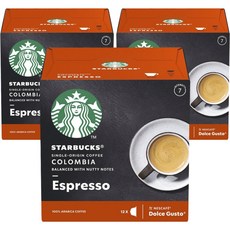 STARBUCKS 星巴克 單一產區咖啡 哥倫比亞 均衡堅果風味 義式濃縮 Nescafé Dolce Gusto 膠囊咖啡 12入, 3個