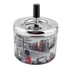 馬口鐵煙灰缸 (11cm/圖案隨機)