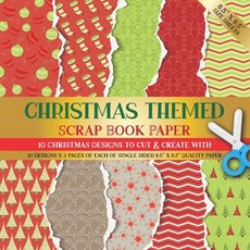 (英文圖書) Christmas Themed Scrapbook Paper: 10 Christmas Designs for Scrapbooking Origami Collage Art Card ... 平裝版, Independently Published, 英文