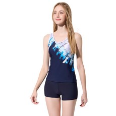 夏之戀SUMMERLOVE 大女長版二件式泳衣 S25714 加大碼 顯瘦 運動風, L03