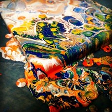 細胞流動畫 DIY 6色套組 附油畫框*4片，創意美術材料包，親子手作藝術體驗, 自選6色+方型油畫框 (無備註則隨機), 1個