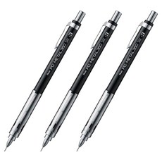 Pentel 飛龍文具 PG-Metal350製圖自動鉛筆 黑色, 3個, 0.3mm