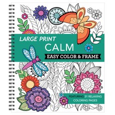 Large Print Easy Color & Frame - Calm (Coloring Book) Spiral, New Seasons, 英文, 螺旋裝訂