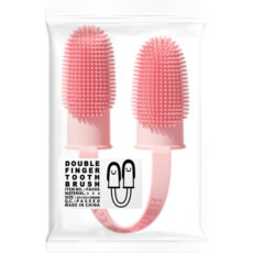 雙指牙刷 寵物牙刷 刷牙指套 狗牙刷 貓牙刷 柔軟便利 安全無毒 口腔清潔 寵物美容 寵物潔牙, 粉色