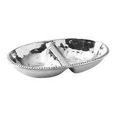 Wilton Armetale 河岩分開的橢圓形盤子共享板2, 1個, 銀