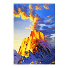 御畫房 日照金山 手繪油畫 60x90cm VF-101, 詳見包裝