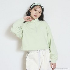 Reebok 女款短版半拉鍊運動長袖上衣