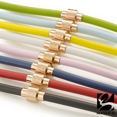 MASSA-G O2鍺鈦能量項圈-6MM玫瑰金扣, 玫瑰金扣,巴西紅