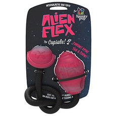 spunky pup Alien Flex Dog 乳膠橡膠玩具膠囊, 1個, 紅+黑