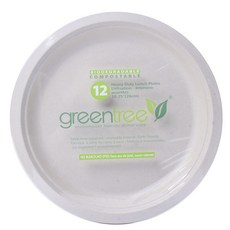greentree Greentree重負荷午餐盤 一次性盤子 26cm, 1個, 12入