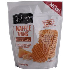 朱利安的食譜華夫餅薄真正的奶酪, 142克, 切達干酪 + 帕爾馬干酪