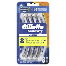 Gillette 吉列 Sensor 3 拋棄式刮鬍刀, 1個, 8入
