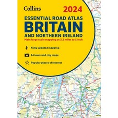 (英文圖書) 2024 Collins Essential Road Atlas Britain and Northern Ireland: A4 Spiral Spiral, 英文, 螺旋