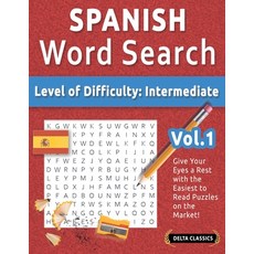 (英文圖書) Spanish Word Search - Level of Difficulty: Medium - Vol.1 - Delta Classics - Gi... 平裝版, Linguas Classics, 英文