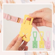 韓國 Bite Me 小熊造型便便夾 寵物拾便器 撿便袋固定夾, 淡黃