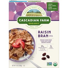 Cascadian Farm 葡萄乾麩皮麥片, 1盒, 340g