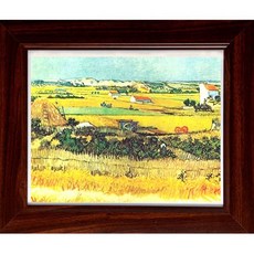 開運陶源 梵谷《麥田收割豐收》世界名畫掛畫 複製畫 壁飾 38x32cm, 詳見包裝