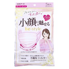 Hakugen Earth 白元 打造小臉魅力的Be-Style百褶型口罩, 1個, 多莉粉紅