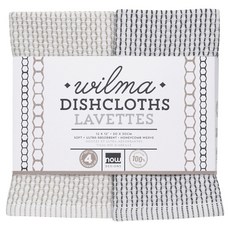 now DESIGNS 圖騰印花廚房洗碗巾, 4件, 石板