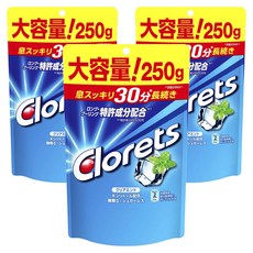 Clorets 日本Clorets XP口香糖 清新薄荷口味 袋裝, 3個, 250g