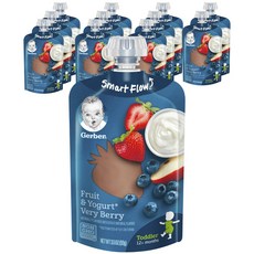 Gerber 嘉寶 水果優格奶昔 99g, 草莓藍莓口味, 12包