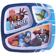zak designs 3件組嬰兒食品盤, 美國隊長和鋼鐵俠, 1個